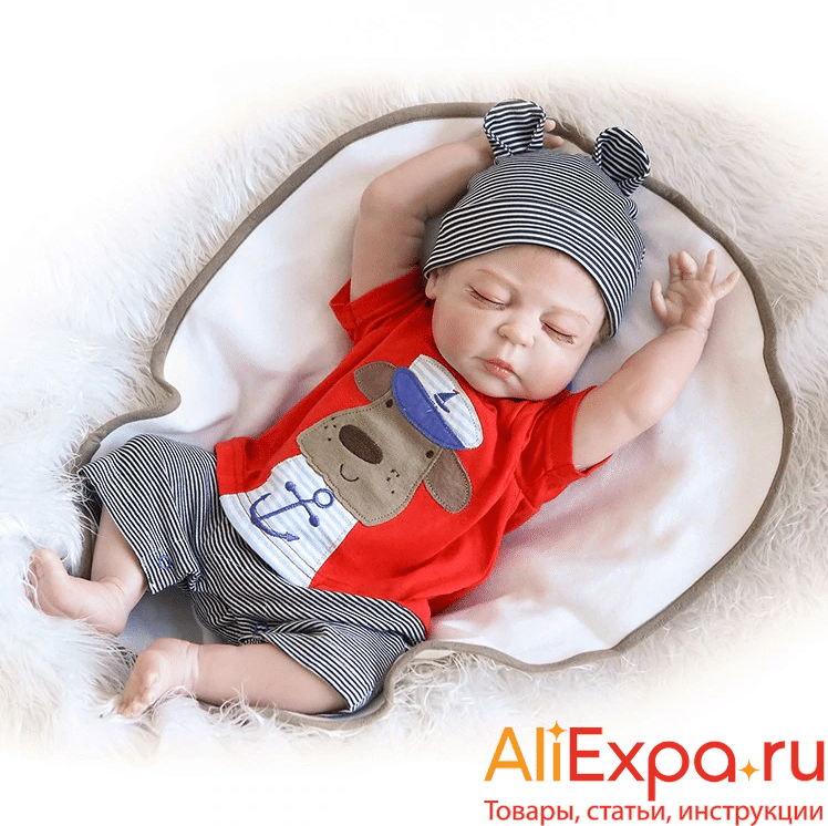 Силиконовая кукла Реборн — спящий мальчик купить на Алиэкспресс
